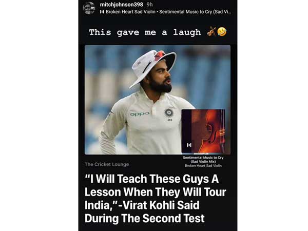 ‘This gave me a laugh’- Mitchell Johnson takes a dig at Virat Kohli for his “i will-show them when they come to india” statement ‘This gave me a laugh’- Mitchell Johnson takes a dig at Virat Kohli for his “i will-show them when they come to india” statement