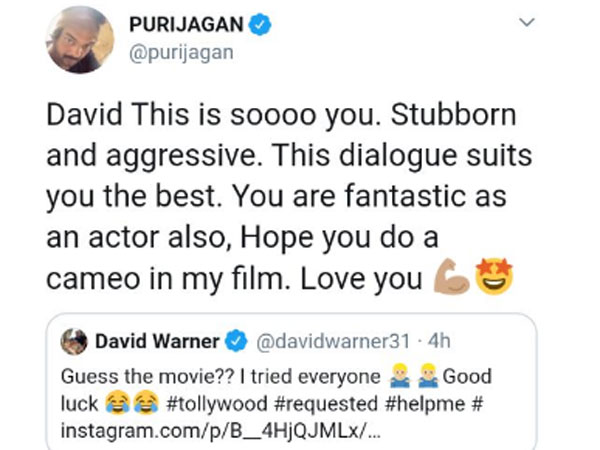 వార్నర్‌ను మెచ్చుకున్న పూరి: