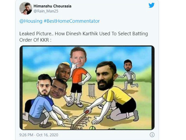 IPL 2020, KKR vs MI: Kolkata Knight Riders Fans Trolled Dinesh Karthik After He Failed To Score Runs