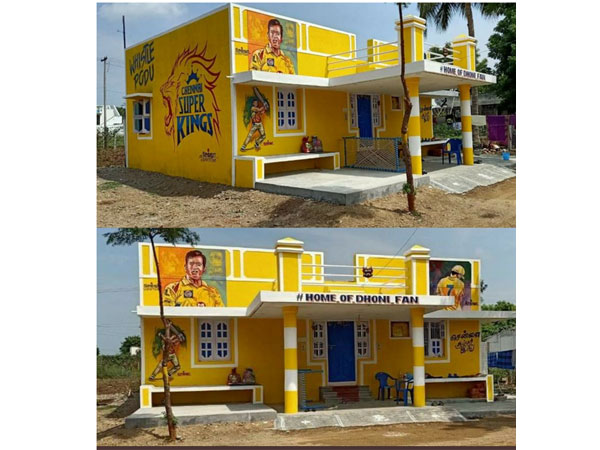 IPL 2020: CSK shares photo of fan who has painted his house yellow and named it Home of Dhoni fan
