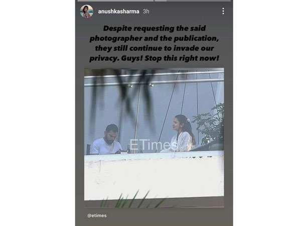 Anushka Sharma lashes out at photographer for invading her and Virat Kohli’s privacy