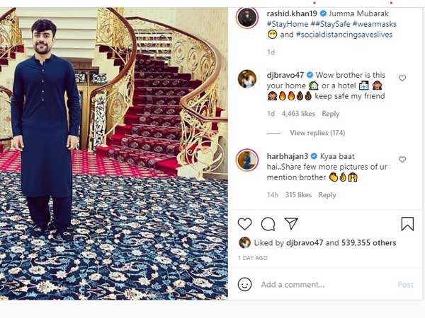 Danielle Wyatt shares a comment on Rashid Khan’s latest Instagram post