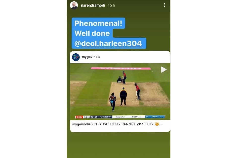 Prime Minister Narendra Modi laud Harleen Deol on a brilliant catch, says Phenomenal. Well Done