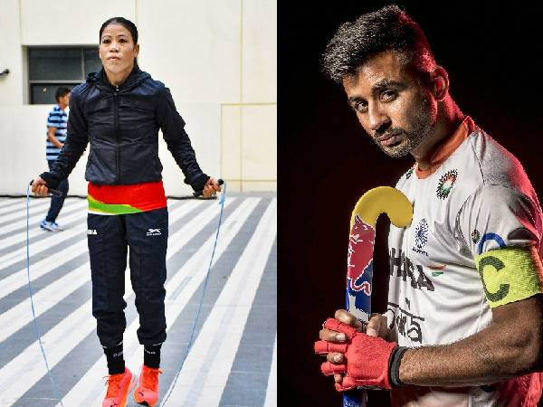 పతాకధారులుగా మేరీకోమ్, మన్‌ప్రీత్‌