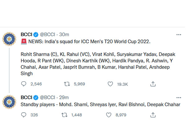 టీ20 వరల్డ్‌కప్‌ 2022కి భారత జట్టు