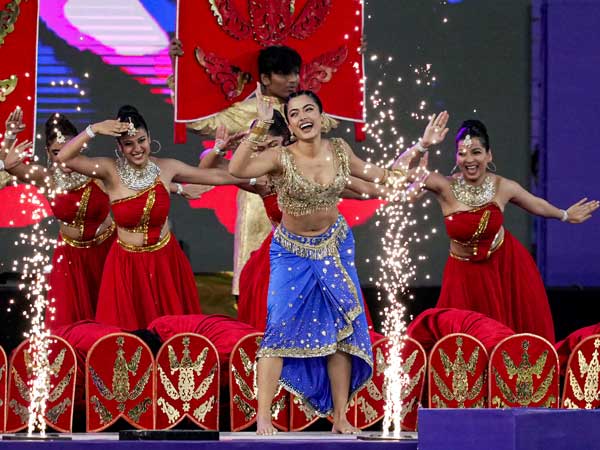 rashmika mandanna performing at ipl 1