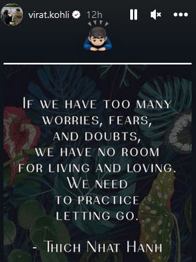 Virat Kohli shares a cryptic post 