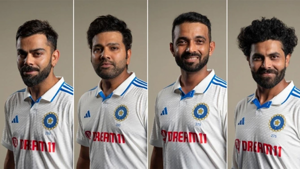 Team India stars shine in new test jersey
