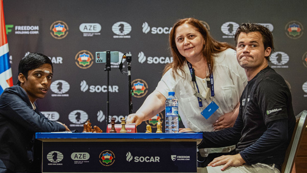 Magnus Carlsen beats India’s Praggnanandhaa