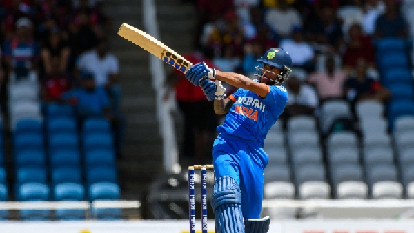 Telugu Player Tilak Varma smashes 2 sixes on his first 3 balls in international cricket