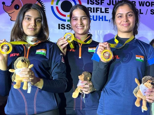 India win gold medal in womens 25m Pistol team event