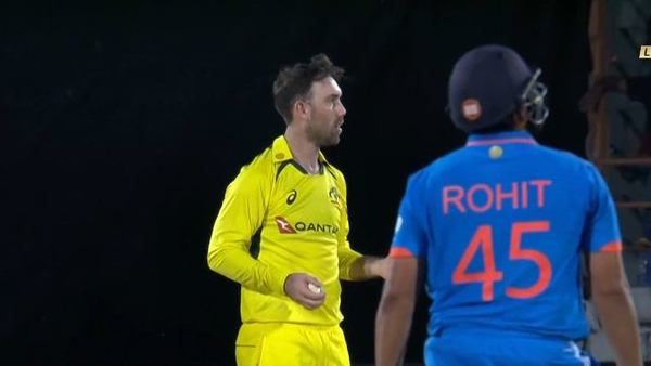 INDvsAUS Glenn Maxwell takes a stunning catch to send Rohit back