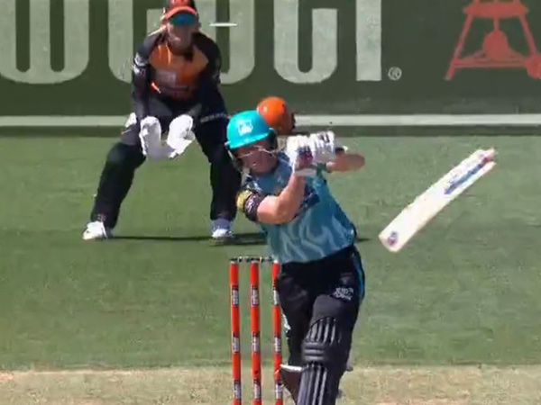 Watch: Grace Harris hits six with broken bat 