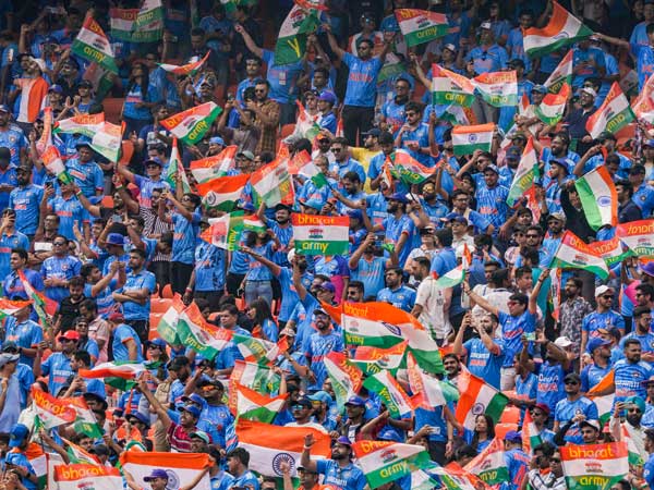  Wolrd Cup 2023 INDvsPAK Sea of Blue in Ahmedabad as Pakistan fans did not get visas