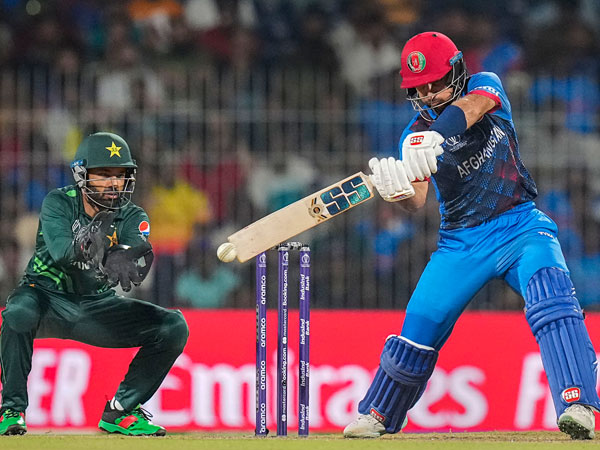 Rahmat Shah plays a shot during the ICC Mens Cricket World Cup