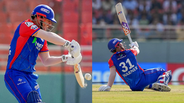 IPL 2024 PBKS vs DC David Warner hits a tremendous six with a scoop shot Video goes viral