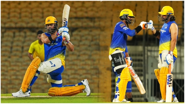 IPL 2024 MS Dhoni is bursting with helicopter shots Video goes viral