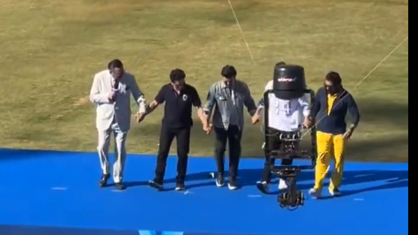 ISPL 2024 Ram Charan Dances To RRR s Natu Natu With Sachin Tendulkar Goes Viral