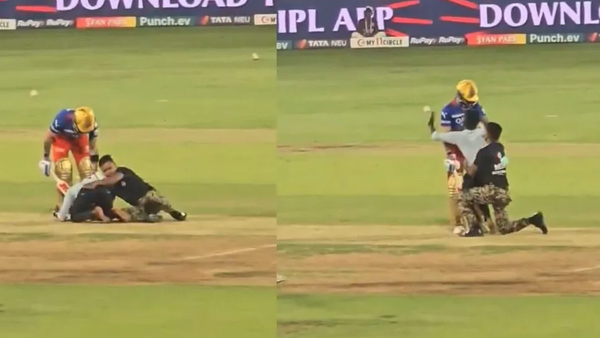 IPL 2024 Virat Kohli Fan Thrashed badly By Security For Hugging RCB Star Mid-match Video goes Viral