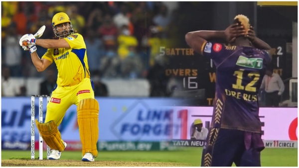 CSK vs KKR Andre Russell Shields Ears from Thunderous Roar as Fans Welcome MS Dhoni