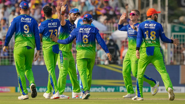 KKR vs RCB Andre Russell Ramandeep Singh end things on high RCB need 223 to win