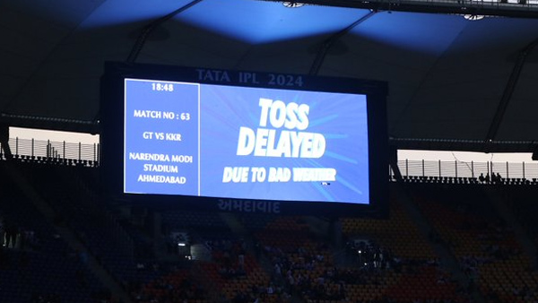 GT vs KKR Toss delayed due to bad weather
