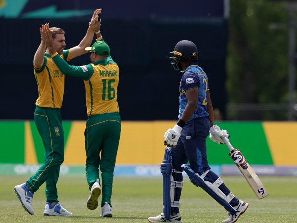 T20 World Cup 2024 Anrich Nortje Keshav Maharaj help South Africa bowl Sri Lanka out for 77