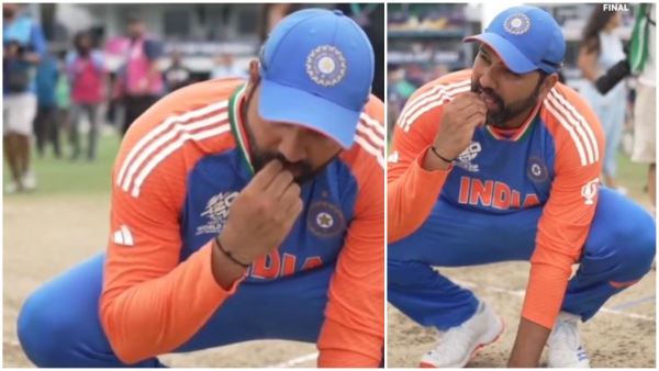 India vs South Africa Rohit Sharma Eats Barbados Soil After India s T20 World Cup Victory