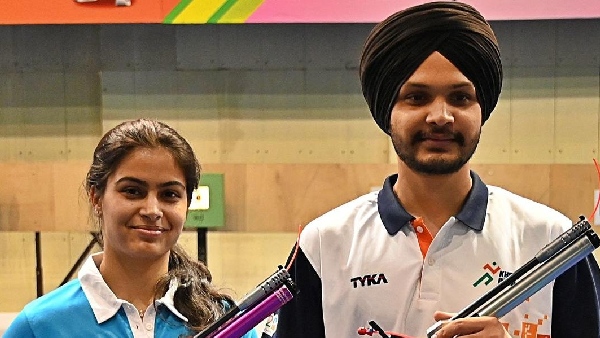 Paris 2024 Olympics Manu Bhaker and Sarabjot Singh Clinch Bronze in 10m Air Pistol Mixed Team Event