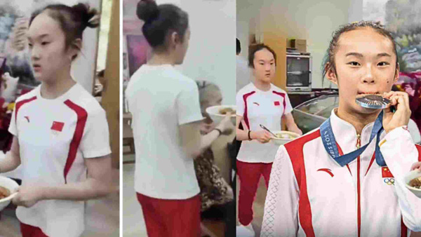 Chinese Olympic medallist Zhou Yaqin returns from Paris to working in family restaurant