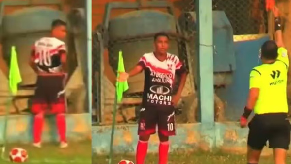 Referee Shows Red Card After Footballer Urinates On Field Video Goes Viral
