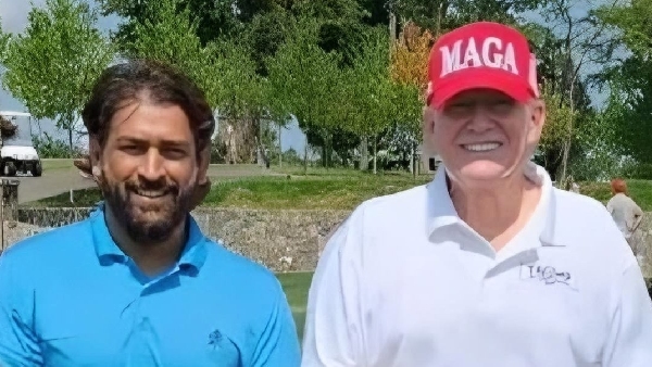 MS Dhoni s Golf Game with Donald Trump Resurfaces and Goes Viral Post US Polls - WATCH