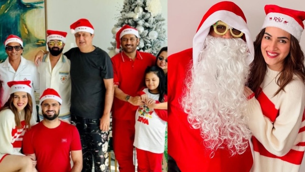 MS Dhoni Dresses Up As Santa And Poses With Kriti Sanon Photos Goes Viral