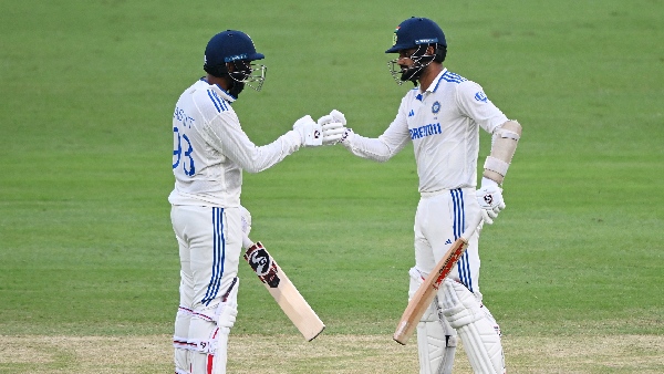 Gambhir celebrates as Akash Deep hits a boundary to avoid a follow-on