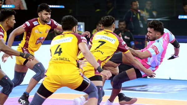 PKL 2024 Jaipur Pink Panthers defeats Telugu Titans 41-28