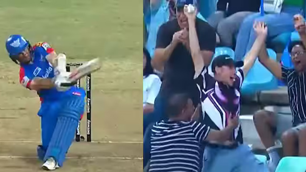 SA20 League Fan plucks brilliant one handed catch to pocket INR 90 lakh in durbans super giants vs pritoria capitals match Watch video
