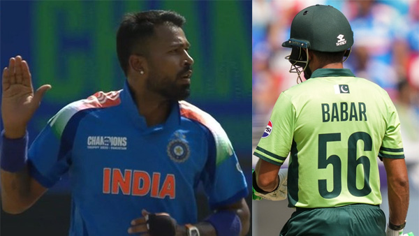 Hardik pandya celebrates after Babar azam out says Bye Bye video goes viral in ind vs pak champions trophy