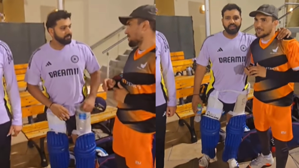 In champions trophy net practice Rohit praises awais ahmad says are You trying to break my leg