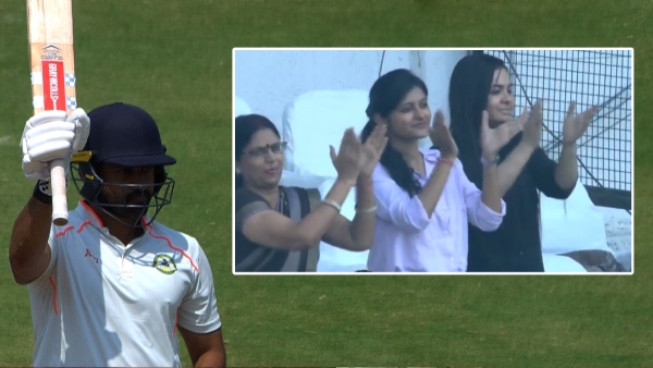 Karun Nairs Wife Standing Ovation After Century in ranji trophy 2025 final Vidarbha vs kerala