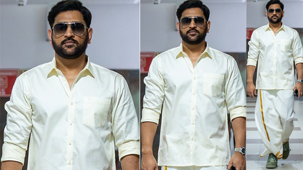 Dhoni New panchekattu look Traditional of Tamil Nadu photo goes viral ahead ind vs nz final