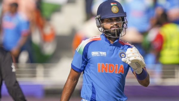 India Vs NewZealand Shreyas Iyer hits Half Century with Rohit Sharma Bat in champions trophy 2025