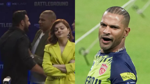 Cricketer Shikhar Dhawan intervenes and tries to stop Rajat Dalal Asim Riaz fight in an event