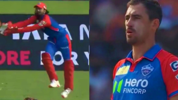 SRH VS DC IPL 2025 Mitchell Starc Irriated and KL Rahul head Down for catch miss