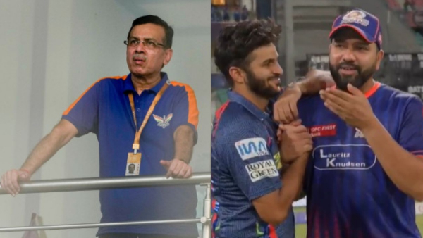 IPL 2025 Rohit Sharma Sanjiv Goenka Ineraction video viral After MI vs LSG Match