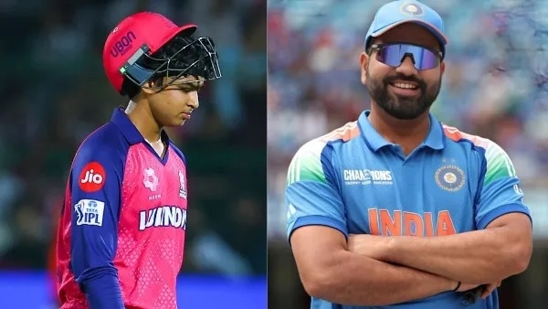 IPL 2025 Rohit Sharma pats Vaibhav Suryavanshi s back after disappointing duck vs MI