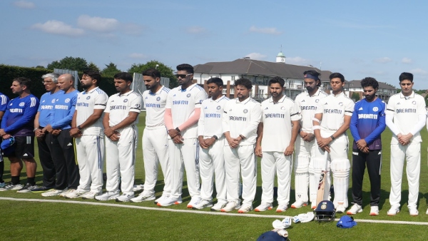 India vs India Intra-Squad Match Players and Support Staff Pay Tribute To Ahmedabad Plane Crash Victims
