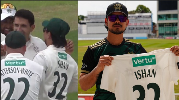 Ishan Kishan Celebrates with Pakistani Player Mohammad Abbas in County Cricket Video Goes Viral