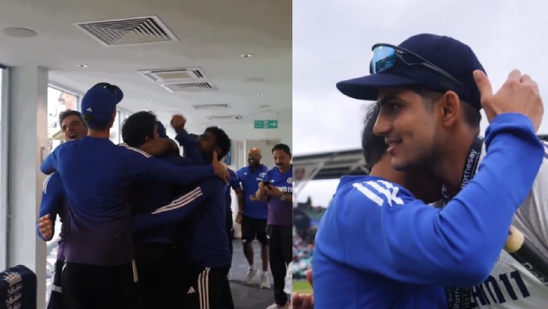 Team India Celebrations Emotional Gautam Gambhir After Oval Test Win vs England