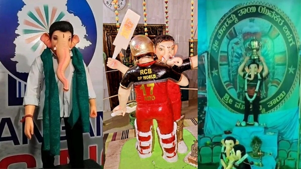 Netizens Criticize RCB-Themed Vinayaka Mandapams Calling it Disrespectful Netizens Criticize RCB-Themed Vinayaka Mandapams Calling it Disrespectful