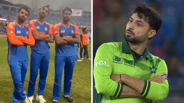 IND vs PAK Arshdeep Singh Jitesh Sharma and Harshit Rana Mock Abrar Ahmed s Neck-Cutting Celebration Video